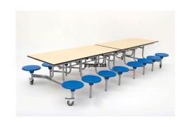 16 Seat Rectangular Mobile Folding Table Seating Units - 650mm High